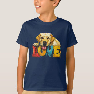 Camiseta Ilustração Labrador de Amor   Gráfico de Cão para 