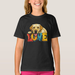 Camiseta Ilustração Labrador Lab Love | Gráfico de Cachorro