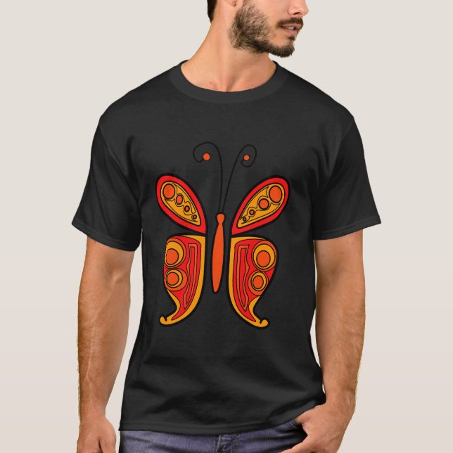 Camiseta Ilustração laranja de borboleta (Frente)