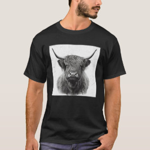 Camiseta Ilustração Legal de Vaca das Terras Altas Chifre P