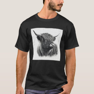 Camiseta Ilustração Legal de Vaca das Terras Altas Chifre P