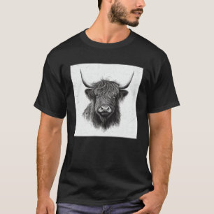 Camiseta Ilustração Legal de Vaca das Terras Altas Chifre P