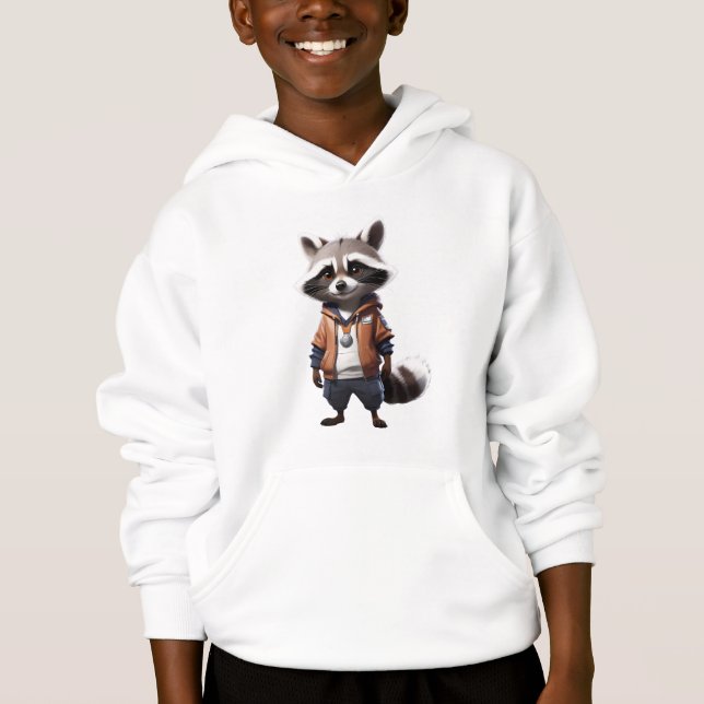 Camiseta Ilustração legal e Adorável do Raccoon (Frente)