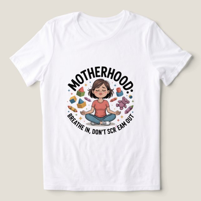 Camiseta Ilustração Mãe Respira Calma (Design frontal)