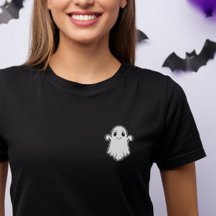 Camiseta Ilustração Mínima do Espírito Fantasma no Dia das