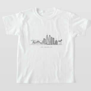 Camiseta Ilustração Minimalista da Paisagem Urbana de Los A