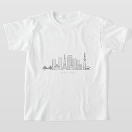 Camiseta Ilustração Minimalista da Silhueta de Tóquio