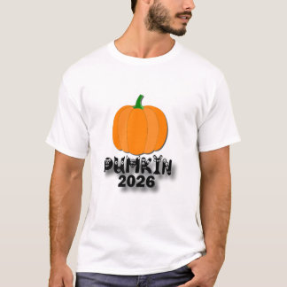 Camiseta Ilustração Minimalista de Abóbora Laranja de Outon
