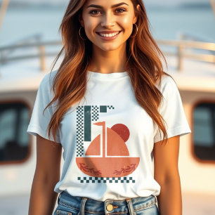 Camiseta Ilustração minimalista de barco