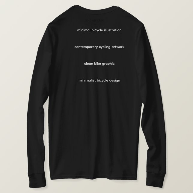 Camiseta Ilustração Minimalista de Bicicleta –  (Verso do Design)