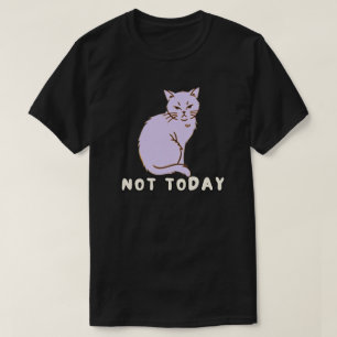 Camiseta Ilustração Minimalista do Gato Calmo de Hoje Não