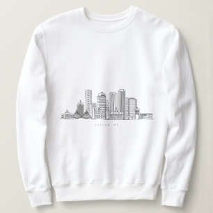 Camiseta Ilustração Minimalista do Horizonte da Cidade de B