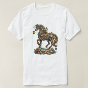 Camiseta Ilustração Mística de Cavalo da Floresta Fantasi