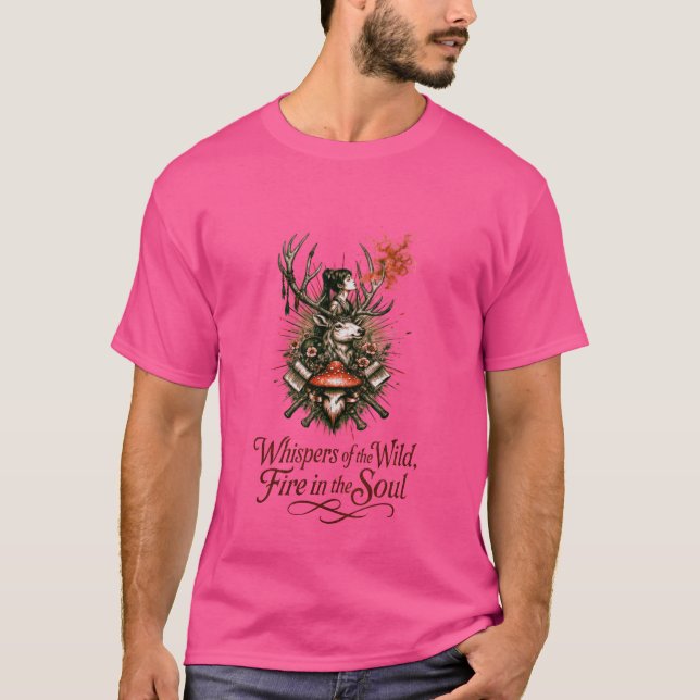 Camiseta Ilustração Mística do Espírito Florestal (Frente)