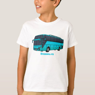 Camiseta Ilustração moderna do desenho animado do ônibus