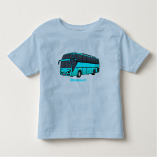 Camiseta Ilustração moderna do desenho animado do ônibus de