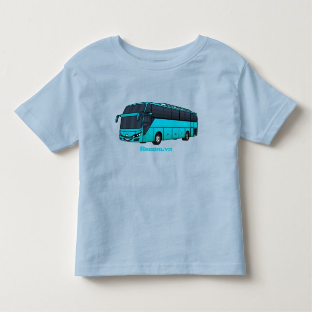 Camiseta Ilustração moderna do desenho animado do ônibus de (Frente)