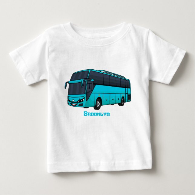 Camiseta Ilustração moderna do desenho animado do ônibus de (Frente)