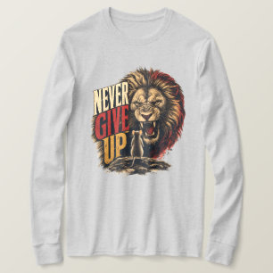 Camiseta Ilustração Motivacional do Rato vs Leão Nunca Desi