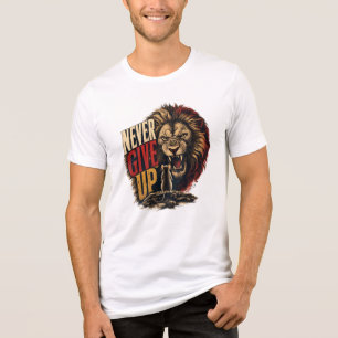 Camiseta Ilustração Motivacional do Rato Vs Leão Nunca Desi
