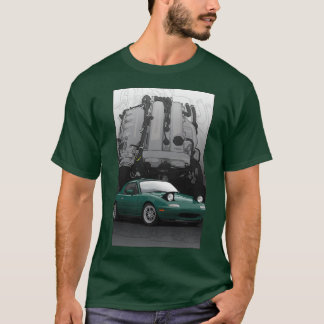 Camiseta Ilustração Mx5 Miata NA MK1 com motor BP18