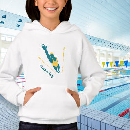 Camiseta Ilustração Nadadora Nadando Meninas Nome Esportes