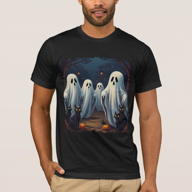 Camiseta Ilustração noturna assombrada (Frente)