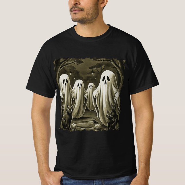 Camiseta Ilustração noturna assombrada (Frente)