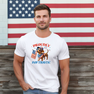 Camiseta Ilustração Orgulhosa de Dachshund Pawtriótico