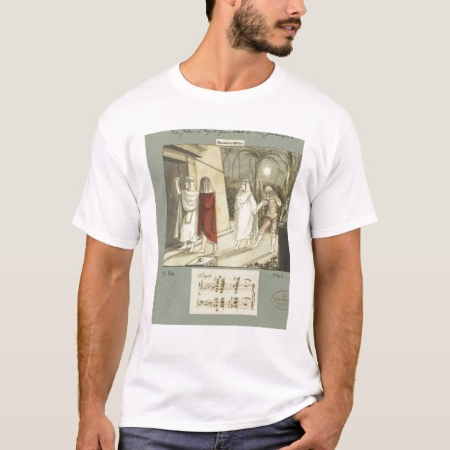 Camiseta Ilustração para a flauta mágica de Mozart "", 1845 (Frente)