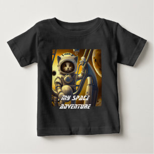 Camiseta Ilustração personalizada de astronauta de gatos - 