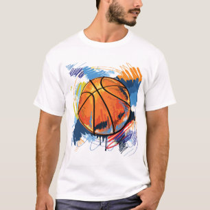 Camiseta Ilustração personalizada de porta de basquete T-sh