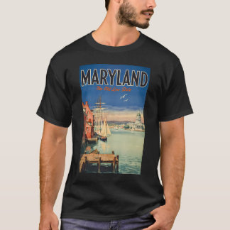 Camiseta Ilustração Pintura de Viagem de Annapolis Maryland