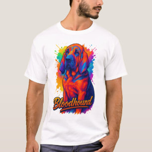 Camiseta Ilustração Pop Art Vibrante de Bloodhound