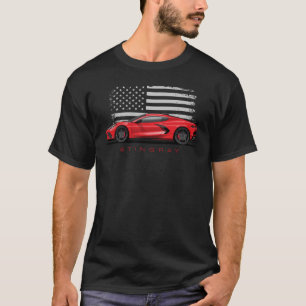 Camiseta Ilustração preta do Chevy Corvette C8