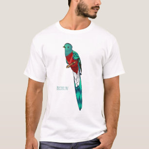 Camiseta Ilustração quetzal de desenho animado de ave respo