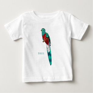 Camiseta Ilustração quetzal de desenho animado de ave respo