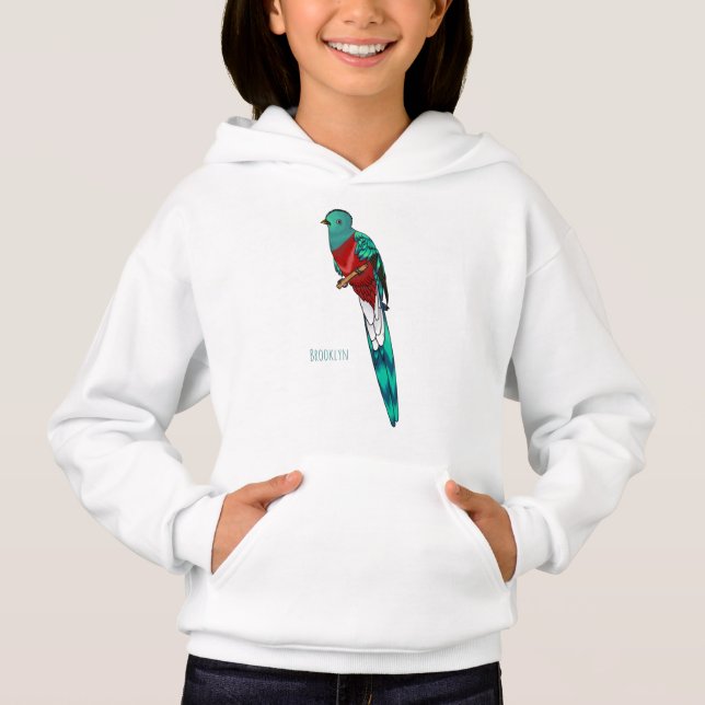 Camiseta Ilustração quetzal de desenho animado de ave respo (Frente)