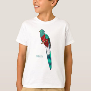Camiseta Ilustração quetzal de desenho animado de ave respo