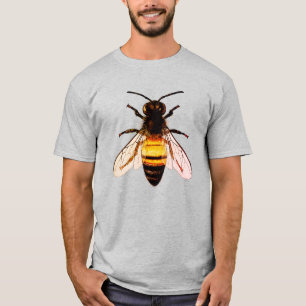 Camiseta Ilustração Realista de Arte de Abelha Melífera