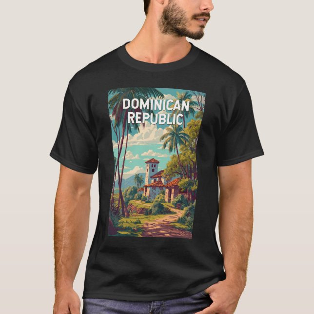 Camiseta Ilustração República Dominicana Arte de Viagem Vin (Frente)