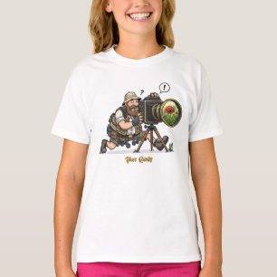 Camiseta Ilustração Retro de Fotógrafo de Vida Selvagem