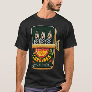 Camiseta Ilustração Retro de Lata de Sardinha