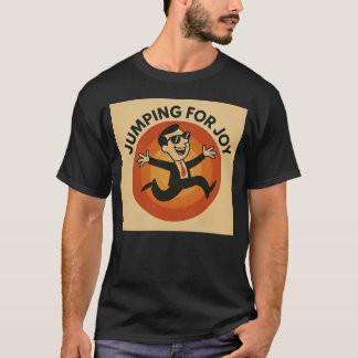 Camiseta Ilustração Retro de Salto Feliz Personagem