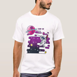 Camiseta Ilustração Retroativa do Astronauta Espacial Vibra