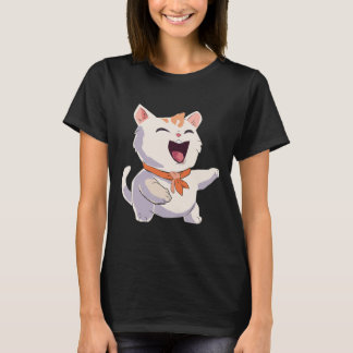 Camiseta Ilustração Rindo de Gato