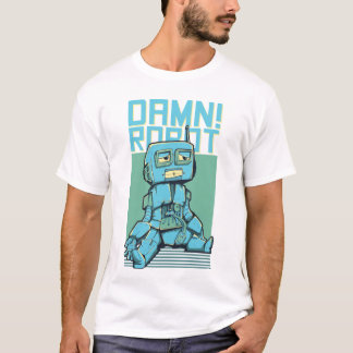 Camiseta Ilustração Robô Futurística - Ar técnico cibernéti