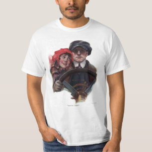 Camiseta Ilustração romântica de inverno de safra clássica