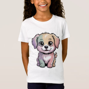 Camiseta Ilustração Sonho de Cachorrinho Pastel