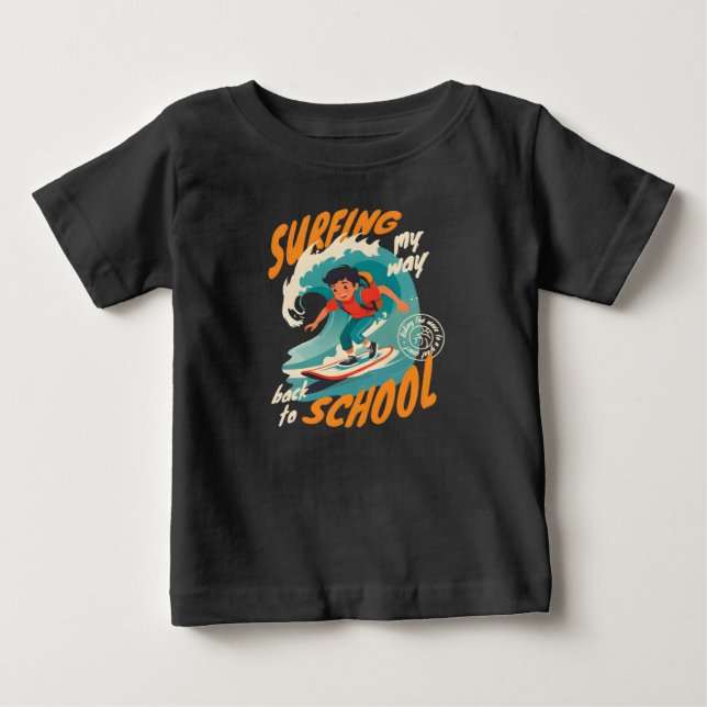Camiseta Ilustração Surfando de Volta à Escola (Frente)
